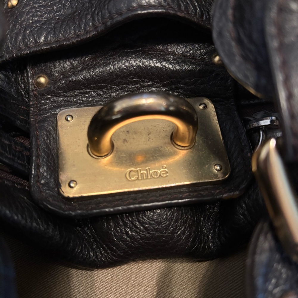 ❌SOLD❌ Vintage Chloe Paddington Shoulder Bag Black/Dark Brown - Picture 4 of 14